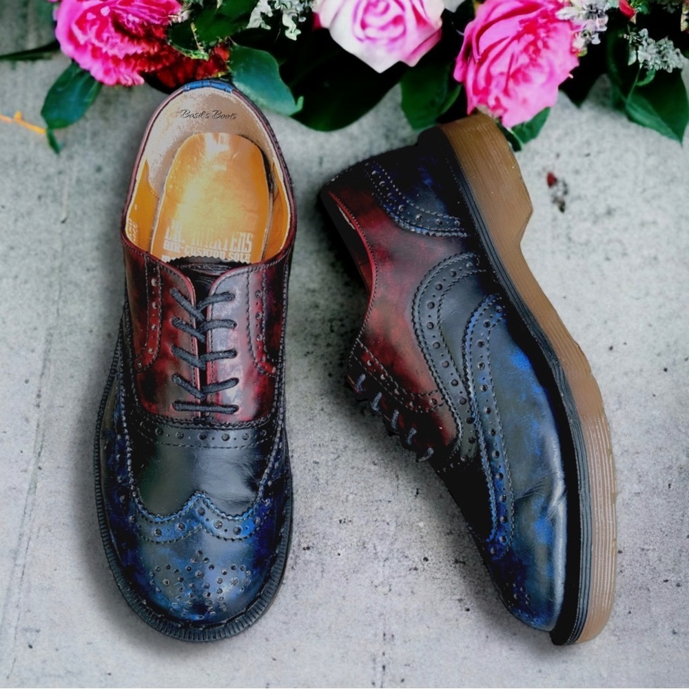 SOLDVintage Dr. Martens X Na Na Collab MIE Brogue Red Black & Blue UK6/USM7/USL8 - Picture 2 of 10